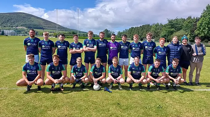 The Ilen Rovers intermediate men's team had a good win away to Millstreet last Sunday. Back: Peader O'Driscoll, Aaron O'Sullivan, Timmy McCarthy, Jack Collins, Emmet Hourihane, Micheal Sheehy, Damien O'Sullivan, John Davis, Jack Whooley, Emmet Hourihane, Eoghan O'Neill, Simon O'Shea, Dan MacEoin and Barry Collins. Front: Ciaran O'Dwyer, Peter O'Driscoll, Aidan Fahy, Joseph Hickey, Andrew Collins, Oisin Coakley, Denis O'Driscoll and Adrian O'Driscoll.