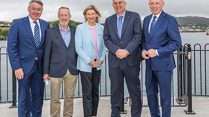 EU Commissioner for Fisheries, Costas Kadis,  and Minister for Agriculture Food and Fisheries and the Marine Timmy Dooley visited Castletownbere and met with MEPs Nina Carbery, Sean Kelly and Billy Kelleher.  (Photo: Anne Marie Cronin)