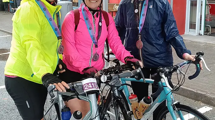Patricia O'Neill, Claire Kelleher and Susan Power completed the Ring of Beara charity cycle on behalf of Beara West Family Resource Centre and Castletownbere Day Care Centre.