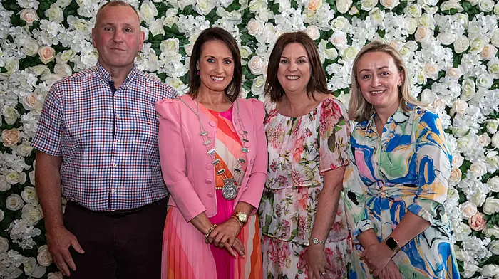 Dunmanway business members attended the Network Ireland West Cork Business Awards event last Friday at Inchydoney Lodge & Spa: Tim Buckley (chair of Dunmanway Chamber of Commerce), Cllr Deirdre Kelly (deputising for the mayor of Cork county), Sandra Maybury (Maybury Marketing) and Jane O’Regan (manager, AIB Dunmanway).       (Photo: Kathryn O'Shea)