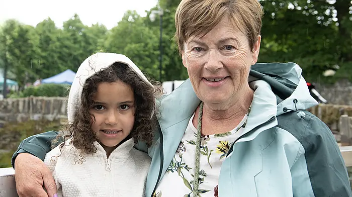 Bernadette McCarthy from Barryroe and her granddaughter Amirah enjoying time together on Bridge Street, Clonakilty.  (Photo: Martin Walsh)