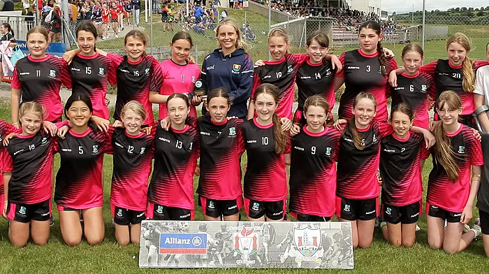 Roinn 3 Girls runners-up St Mary’s Primary School Rosscarbery with Cork ladies footballer Laura O'Mahony.