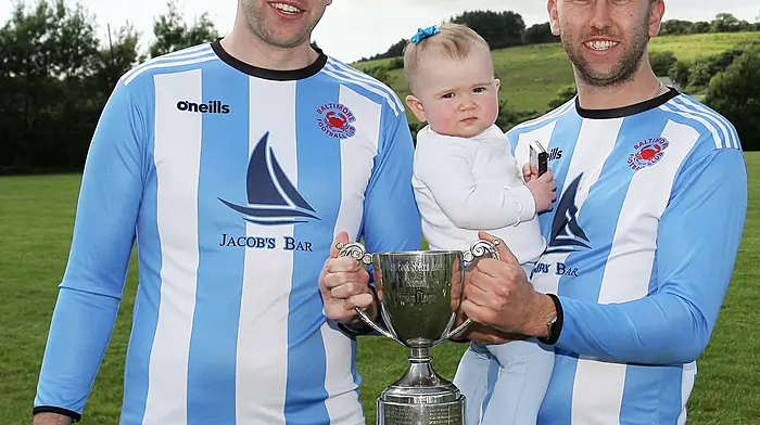 Alan Davis with his brother John and baby Lottie. (Photo: Paddy Feen)