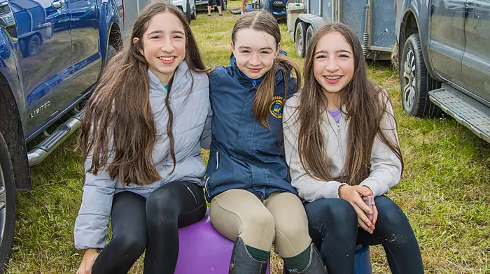 “It’s Show Time,” Olivia Manning, Kilbrittain, Kate O’Regan, Ahiohill and Jessica O’Mahony, Kilbrittain at Clonakilty Show