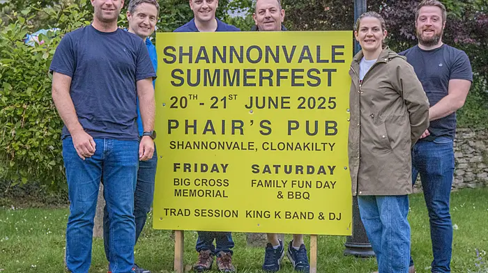 Alan Dromey, Conor O’Neill, Ger Connolly, Joe Knowles, Louise Kingston and Stephen O’Connell, members of the Shannonvale Community Group, assembled to announce their Summerfest programme of events for next weekend.   (Photo: Gearoid Holland)