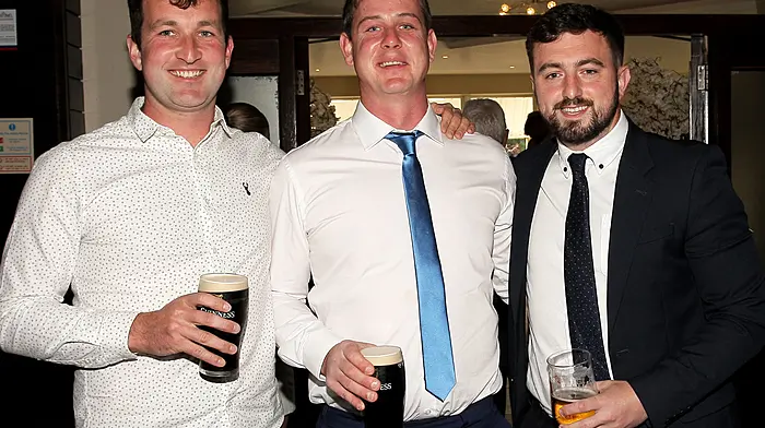 Cathal O'Sullivan, Shane O'Leary and Darren O'Donovan at the Dinner Dance.