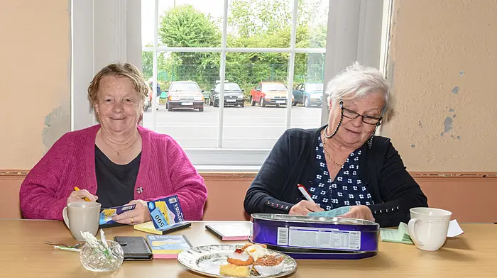 Vesta Kingston and Maureen Hurley, both from Dunmanway, were kept busy selling tickets at the St Mary’s Church tractor and car run. The run was held in aid of Cancer Connect and St Mary’s Church, Dunmanway. (Photo: David Patterson)