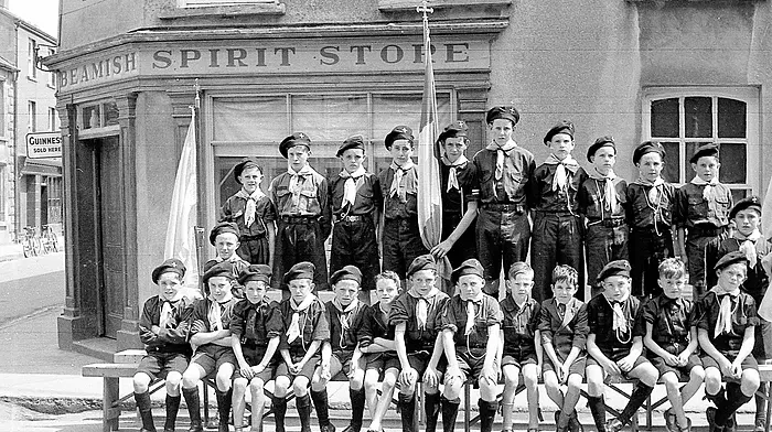 The Clonakilty scout troop on June 8th, 1958.