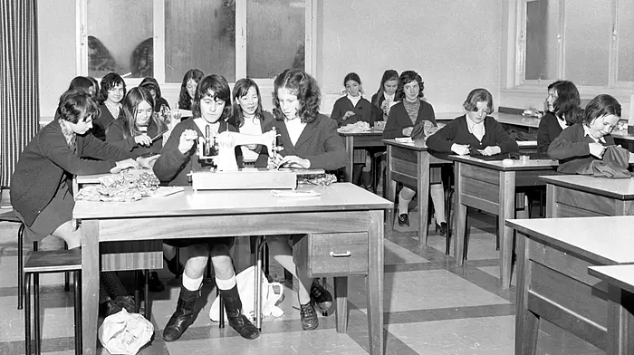 The Home Economics class at Ard Scoil Phobal, circa 1976.  (Photo: Ian Vickery)