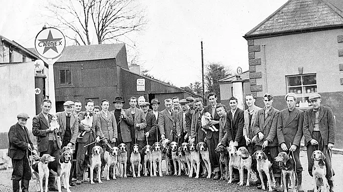 Castletown Kinneigh Harriers, in Coppeen, 1958.From left: Connie Collins, Ger Hurley Connagh, Mick Cosgrove, School Line, Ballineen, David Corcoran Murragh, Pat O’Sullivan, School Line, Ned Barrett, Coppeen (at back) Ignacious Crowley, Ahilnane, Louis Howe, Gurteenroe, Donal Kelly Moneycrohy, Tim O’Driscoll, Den Keane, Shinaugh, Jimmy Hurley Shanaclough, Ted Coakley Thoam, Patty Crowley Coppeen East, Mick Aherne, Gurteenroe, Paddy Corcoran Coppeen, Paddy Lordan Coppeen, Denis McCarthy Shanaway, Francis O’Driscoll, Coppeen, Stan O’Neill, Shanaway, Tim Nyhan, Kinneigh, Florrie O’Mahony Coppeen, Connie O’Sullivan Ardkilleen, Jack O’Connell, School Line.Photo source: Noreen O’Neill. Thanks to Noreen for naming the group. Dear Cammy,I am attaching an image which I think should greatly interest your readers. I got this quite some time ago, but I wanted to confirm the date/year it was taken. Noreen O'Neill, Ballineen, who is now aged 93, gave me this, along with naming everybody within.I have the names included at the bottom of the image, but if you'd prefer to enter them separately, maybe in a different sized font, I have them included within the image file in 'file info'When this photo was taken, the group stood in the middle of the main road, with McCarthy's shop, store and petrol pumps in the background. Some years later, the village was by-passed by a new road, so this scene will be nostalgic for many older people, not to mention the younger faces, most of whom have now passed on.I am working on another couple of images, which I will send you soon. Le meas,Colum