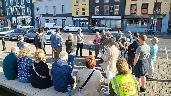 Dr James O’Neill, an ornithologist from UCC, led a well-attended Swift Walk hosted by Bantry Tidy Towns. The walk included visiting the grounds of St Brendan’s National School where the recently installed swift boxes could be observed using the nest cameras.