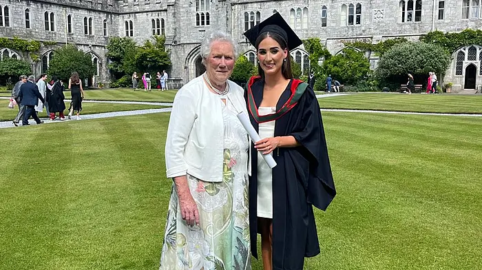Ellie Duggan from Dunmanway, BSc (hons) public health sciences, celebrating with her proud nana Eileen White at the recent graduation ceremony at UCC.