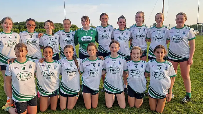 The U14B Ilen Rovers girls who had a good win against Bantry at Church Cross last week in the West Cork B league. Back: Kate Ann Whooley, Laura Mae Coakley, Ava Coakley, Maggie Hallihane, Siobhán Hickey, Izzy O'Flynn, Tara Duggan, Grace Fitzgerald, Tilly O'Reilly and Aisling Hickey. Front: Sarah Louise O'Shea, Amber Granaghan, Ellie Coakley, Emer Crowley, Annie Collins, Caoimhe Cottrell and Maya O'Flynn.