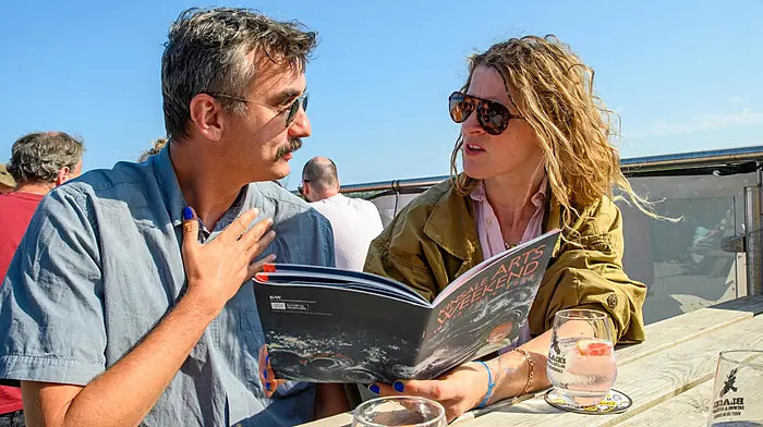 Florin Tubose from Cork and Helena O’Connor from Kinsale at the launch of the Kinsale Arts Weekend which took place at Blacks Brewery. The festival will be held from July 10th to 13th and will feature over 60 events at locations and venues throughout the town. (Photo:  John Allen)