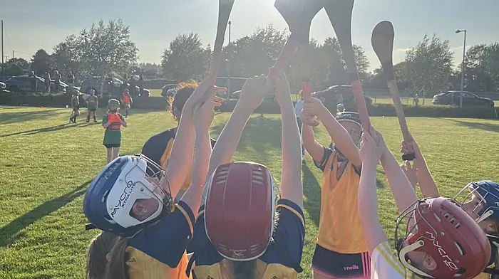 St Patrick's young camogie players are aiming high under sunny skies.
