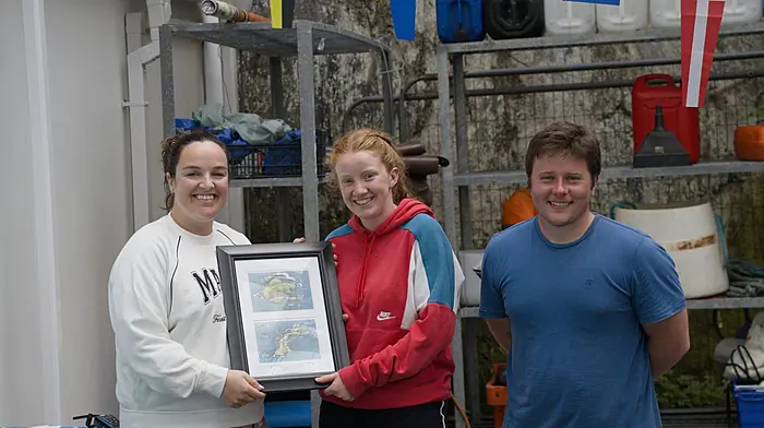 Michelle Hayes (sailing secretary, GHYC), Emma Barrett (GHYC) winner ILCA 6,  and Domhnall Coffer (race officer) at the Sprint Series at Glandore Harbour Yacht Club. This was the first time a female has taken top honours in the ILCA 6 class in the history of this Sprint Series event.