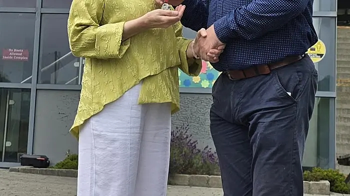 Clonakilty GAA complex manager Pádraig O’Reilly handing over keys to Dr Fiona O’Reilly who will shortly open her general practice ‘Ahamilla Surgery’ at the complex. Fiona graduated in medicine in UCC in 1992 and comes from Carraignavar, Cork. She has been a general practitioner in Clonakilty for 25 years, based mainly at Emmet Square, and is a friendly familiar face to many in Clonakilty.