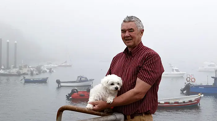 Ralph Swaine and his dog Milo enjoying a foggy morning in Schull.  (Photo: Carlos Benlayo)
