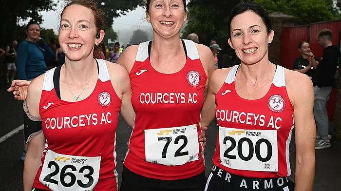 Courcey Rovers AC members Sarah Ryan, Helen O'Donovan and Sinead O'Regan all took part in last Friday's Courtmacsherry 10km race.  (Photo: Martin Walsh)