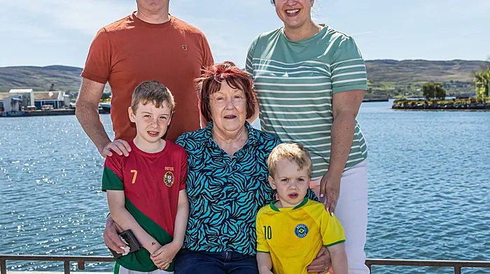 The Cronin family enjoying a trip home to Castletownbere; Sean and Amber with nana Margaret and Theo and Kyle Cronin.  (Photo: Anne Marie Cronin)