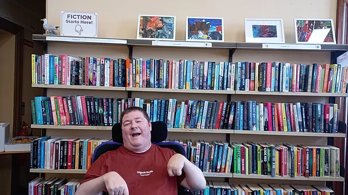 Schull Library hosted a launch of an art exhibition of the colourful artwork by John Paul O'Donoghue. The exhibition will be on the display for the month of July and JP is hoping to sell his art so he can donate the funds to Cancer Connect.