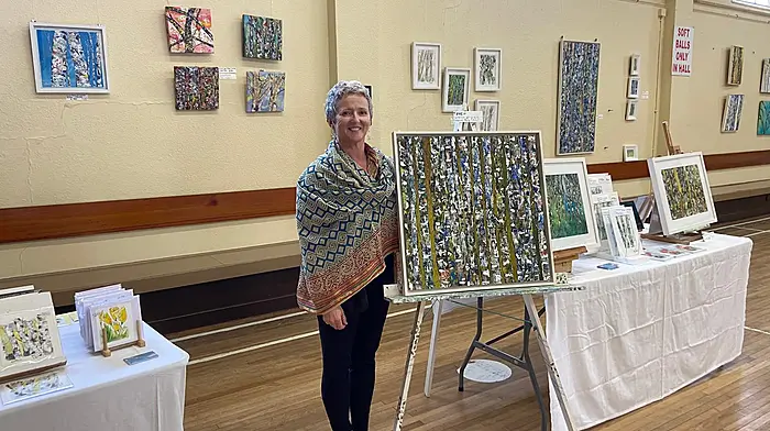 Mary French exhibiting some of her work at the Innishannon Gardens and Galleries festival last weekend.