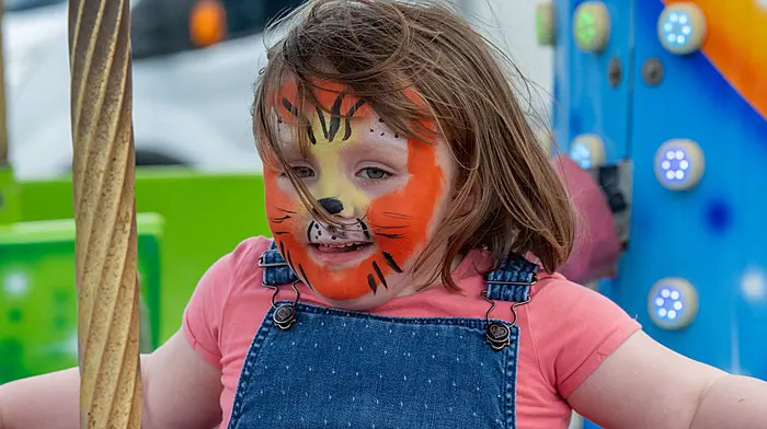 Caoimhe Sheehy (3) from Skibbereen enjoying a day out at the Dunmanway Agricultural Show which was held last Sunday.  (Photo: Andy Gibson)