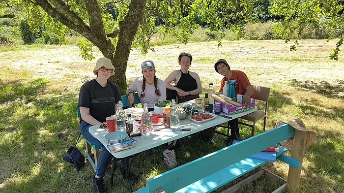 Cecas volunteers Nele Schmidt, Sophie Knorr, Jam McClelland and Samuele Verrastro enjoying a well-earned break.