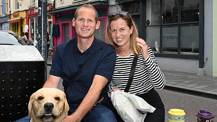 Paul and Ruth Daly with their dog Finn out and about in Clonakilty.   (Photo: Martin Walsh)