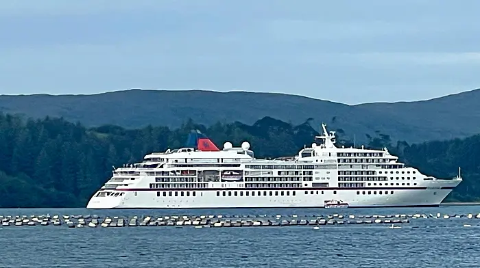 The Europa on its visit to Bantry last Saturday. Photo courtesy of Eileen O’Shea, Bantry Development & Tourism Association.