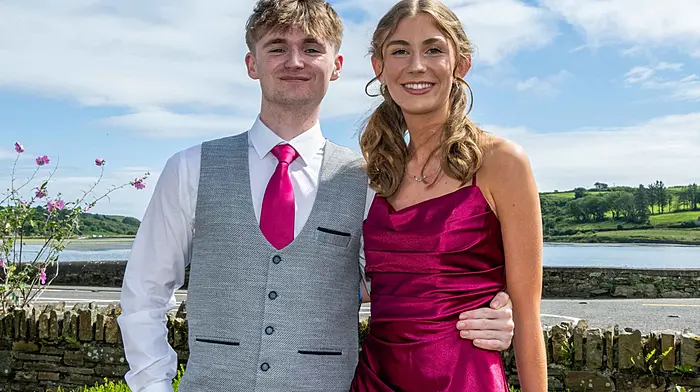 Left: Mount St. Michael School debutantes Daniel Calnan and Lucy McCarthy. Above: Jeremy O’Donovan from Kinsale finishing the Kinsale 5 Mile road race at the Regatta Festival.(Photos: Andy Gibson & John Allen)