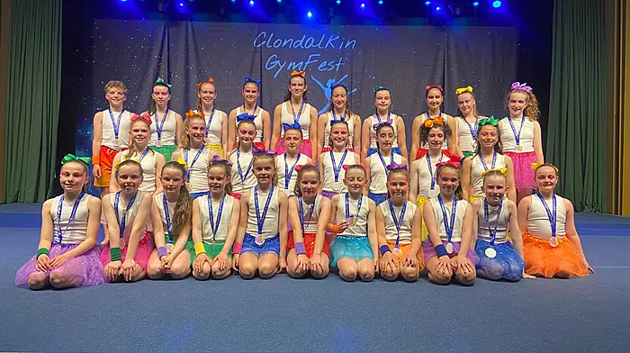 The Clonakilty Gymnastics team at the Clondalkin Gymfest Display competition.