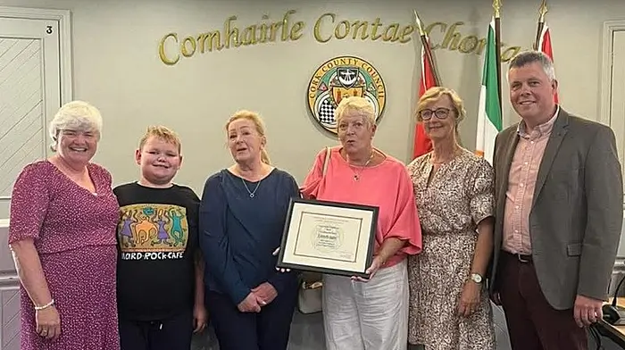 The Timoleague Tidy Towns group, including Helen Crowley, Bartek Zielnsky, Marie Mc Carthy, Marian O'Callaghan, Mary Crowley, and John Michael Foley MCC attneded the Anti-Litter Presentation awards at Clonakilty.LtoR.