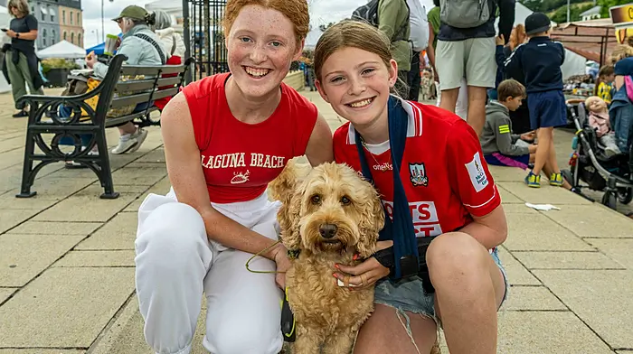 Reently, the Bantry Market was packed with locals and tourists alike. Searching for bargains with Nigel the dog were Mary and Ellen Barry from Ovens. Picture: Andy Gibson.