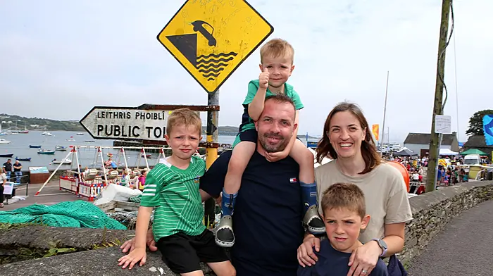Jason and Tracy Nyhan with their children Conor, Eoin and Darragh enjoying the  Schull Regatta. (Photo: Carlos Benlayo)