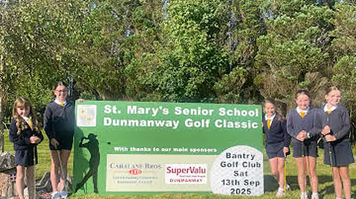 Pupils from Saint Mary’s Senior School in Dunmanway at the launch of the school’s inaugural golf classic which will take place on Saturday September 13th at Bantry Bay Golf Club. Included are Lucy Cahalane, Chloe O'Shea, Emily Cahalane, Robyn Burgoyne and Holly Burgoyne.