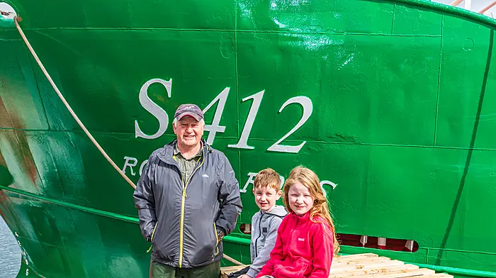 John D O’Sullivan with his grandkids Fiadh and Rian,  nurturing the next generation of fishers. (Photo: Anne Marie Cronin)