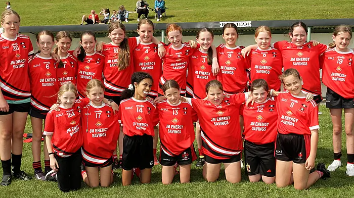The Naomh Fionnbarra team taking part in the Munster U12 LGFA Blitz at Rosscarbery. (Photo: Paddy Feen)