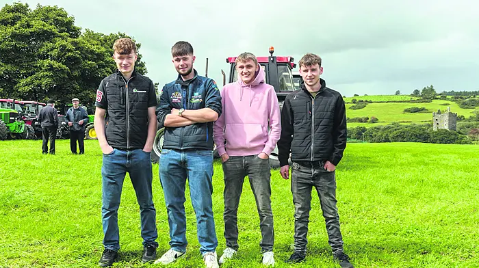 Adrian Collins (Ballineen), Traoloch McCarthy (Kealkill) , Ryan O'Leary (Dunmanway) and Oisin McCarthy (Dunmanway) at the Rossmore tractor, truck, car and bike run which was in aid of West Cork Jesters and Critical Emergency Response. 
Picture: David Patterson, Tractor Run – Cork