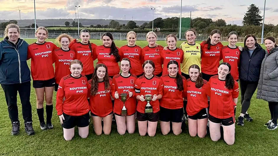 Rosie scores two as Drinagh complete U16 schoolgirls league and cup double Image