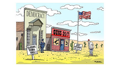 VEERING WEST: Can we keep up the sham show, that we’re innocent in all of this? Image