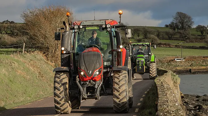 Christy Draper, Ballinspittle was one of the hundreds of tractors that traversed a route along the Ibane Peninsula during the Kilbrittain Autism Tractor Run.