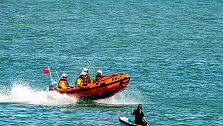 Lifeboat called out to stricken kayakers Image