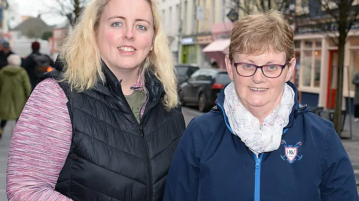 Brid and Karen Shanahan (Carrigroe) out shopping in Clonakilty.  (Photo: Martin Walsh)