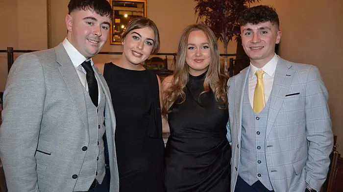 Enjoying the Kilmacabea celebrations were Eoghan O'Donovan, Hannah Hurley West, Abbie Cronin and Liam McCarthy.