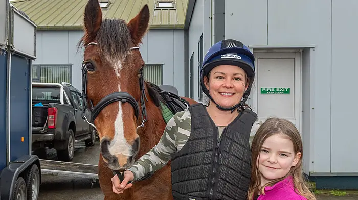 Laura and Madeleine Scully from Leap with their pony 'Stella' as the West Cork Chevals held its Drinagh cheval . (Photo: Andy Gibson)