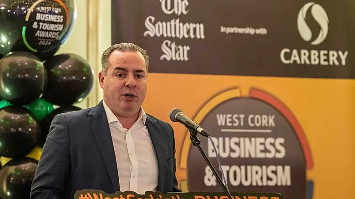Jason Hawkins, CEO, Carbery Group, addresses the assembled crowd. (Photo: Andy Gibson)