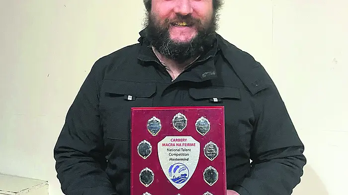 Niall O'Leary won the Carbery round of Mastermind at the Carbery national talent competition last weekend.