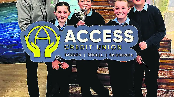 The Under 11 Winners St. Marys Central School Enniskeane is Lauren Stroker, Tara Doyle, Jamie Ahern and Liam Hennessy.