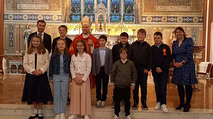 Good morning,Please find attached photo of the 9 Reenascreena National School pupils who received the sacrament of Confirmation from Bishop Finta Gavin in St. Fachtna's Church Rosscarbery on Monday 13th March 2023.We would really appreciate it if you could include it in your next edition.If you require any further details please don't hesitate to contact us.